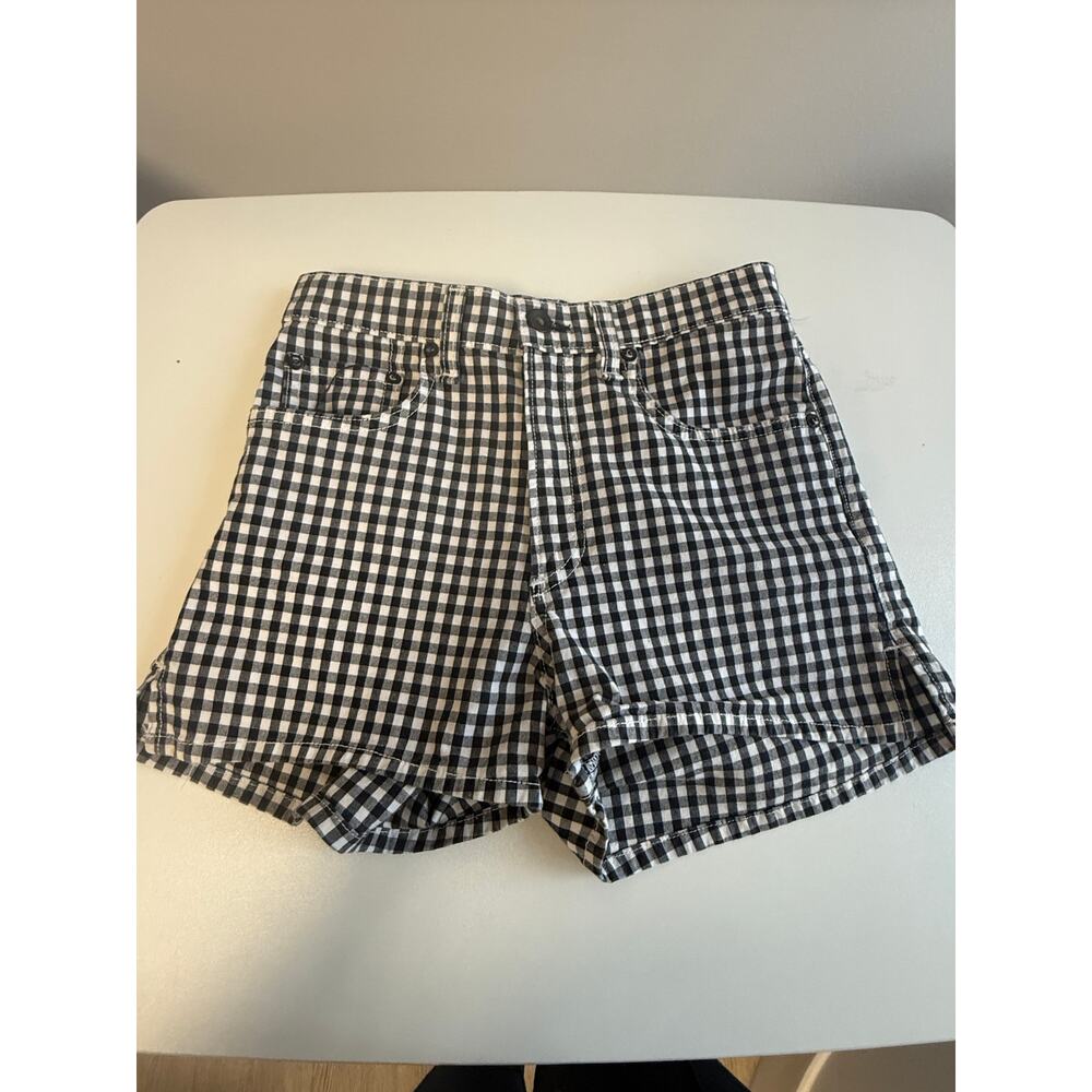 Rag & Bone Justine High Rise Gingham Shorts Black White Size 25